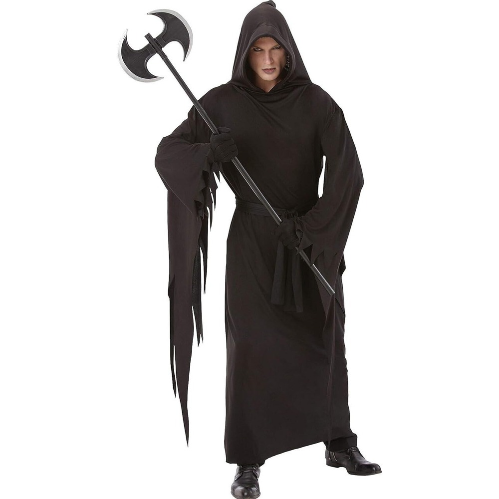 Amscan Black Terror Long Hooded Robe -‎ Ultimate Spooky Attire Adult One Size